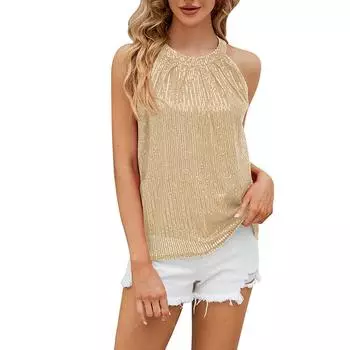 Женская повседневная модная сексуальная удобная однотонная свободная футболка с круглым вырезом и коротким рукавом L бежевый