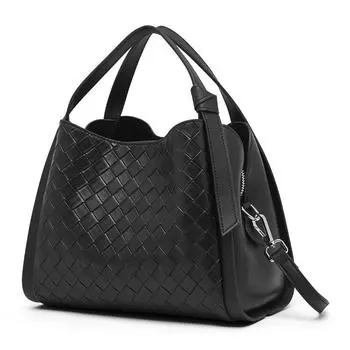 Женская повседневная модная сумка через плечо из тисненой коровьей кожи QSL2817 чёрный