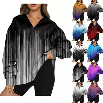 Женская повседневная модная толстовка на молнии с длинным рукавом и цветочным принтом, топ на молнии XXL чёрный