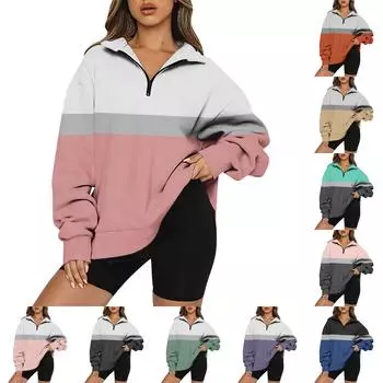 Женская повседневная модная толстовка на молнии с длинным рукавом и цветочным принтом, топ на молнии XXXL