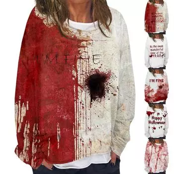 Женская повседневная модная толстовка с длинным рукавом и круглым вырезом, многослойный пуловер S