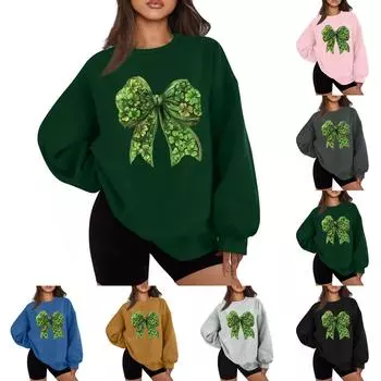 Женская повседневная модная толстовка с длинным рукавом и круглым вырезом XL чёрный