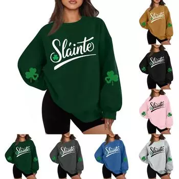 Женская повседневная модная толстовка с длинным рукавом и круглым вырезом S