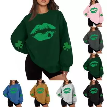 Женская повседневная модная толстовка с длинным рукавом и круглым вырезом XXXL