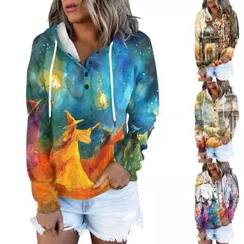 Женская повседневная модная толстовка с длинными рукавами и круглым вырезом с принтом XXL верблюд