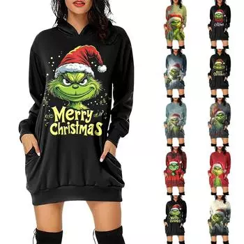 Женская повседневная модная толстовка с капюшоном и длинным рукавом с принтом L армия зеленый