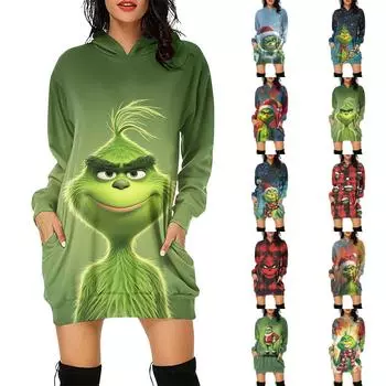 Женская повседневная модная толстовка с капюшоном и длинным рукавом с принтом L армия зеленый