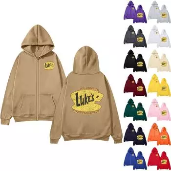 Женская повседневная модная толстовка с капюшоном и принтом, куртка на молнии S