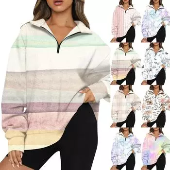 Женская повседневная модная толстовка с капюшоном и длинным рукавом с принтом на молнии XXL бежевый