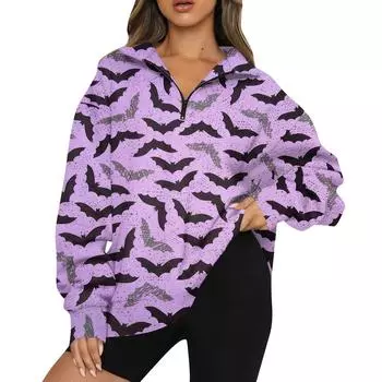 Женская повседневная модная толстовка с капюшоном и длинным рукавом с принтом на молнии XXXL