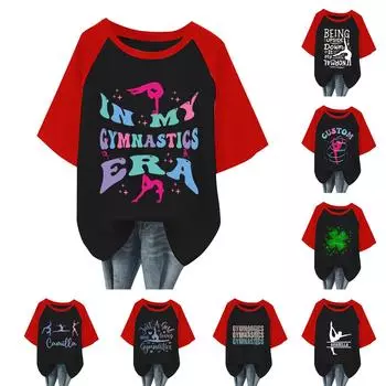 Женская повседневная модная удобная футболка с принтом и рукавами реглан L чёрный