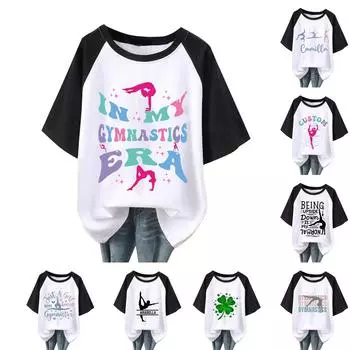 Женская повседневная модная удобная футболка с принтом и рукавами реглан L чёрный