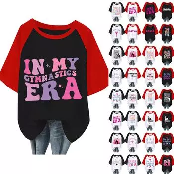 Женская повседневная модная удобная футболка с принтом и рукавами реглан L бежевый