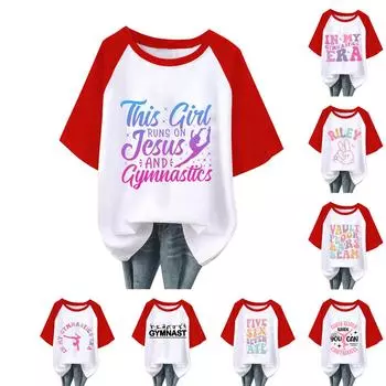 Женская повседневная модная удобная футболка с принтом и рукавами реглан L чёрный