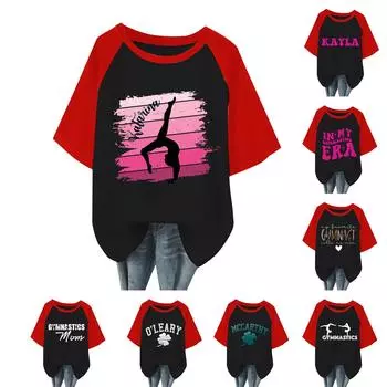 Женская повседневная модная удобная футболка с принтом и рукавами реглан M