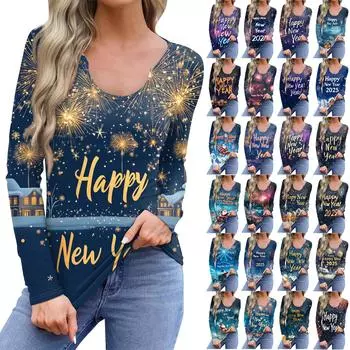 Женская повседневная модная удобная рубашка с длинным рукавом и U-образным вырезом, повседневная свободная футболка, топы L циан