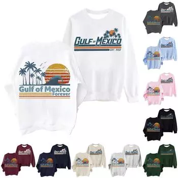 Женская повседневная модная уличная тонкая толстовка с принтом в мексиканском стиле L бежевый