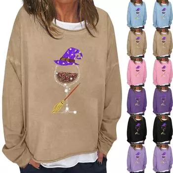 Женская повседневная модная винтажная толстовка с длинным рукавом и круглым вырезом с принтом, многослойный пуловер, топ XXXL серый