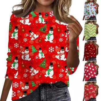 Женская повседневная модная винтажная толстовка с длинным рукавом и круглым вырезом с принтом, многослойный пуловер, топ XL зелёный