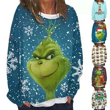 Женская повседневная модная винтажная толстовка с длинным рукавом и круглым вырезом с принтом, многослойный пуловер, топ M