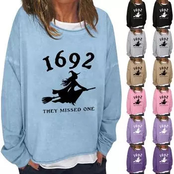 Женская повседневная модная винтажная толстовка с длинным рукавом и круглым вырезом с принтом, многослойный пуловер, топ M чёрный