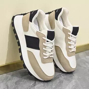 Женская повседневная обувь 2025 года, новый стиль, модные нескользящие теннисные туфли, женские уличные легкие дышащие кроссовки Zapatos De Mujer 35 бежевый