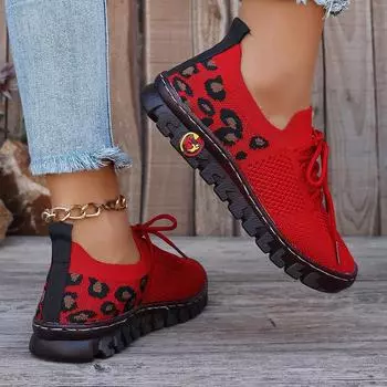 Большие размеры женские повседневные туфли на плоской подошве дышащие сетчатые кроссовки, легкая прогулочная обувь, нескользящие удобные туфли без застежек, модные спортивные туфли на шнуровке 36 чёрный