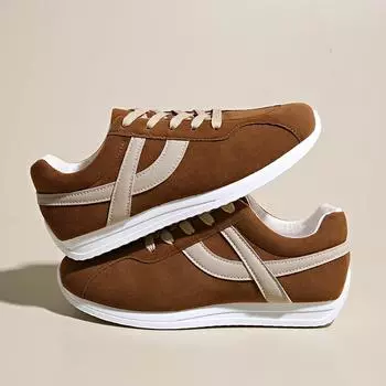 Женская повседневная обувь для ходьбы Новинка 2025 Осень Плоские на шнуровке Высококачественные кроссовки Модные Дикие Лоферы на плоской подошве Женская спортивная обувь 36