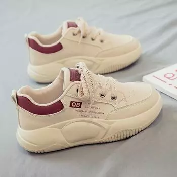 Женская повседневная обувь из искусственной кожи с мягкой подошвой, женские осенние повседневные кроссовки на платформе со шнуровкой, женские спортивные кроссовки с толстой подошвой для ходьбы 35