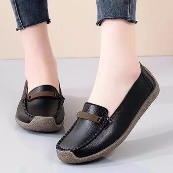 Женская повседневная обувь из натуральной кожи, женские мокасины, туфли на плоской подошве для беременных матерей, медсестер, леди, для вождения, офисные туфли для работы в офисе 35