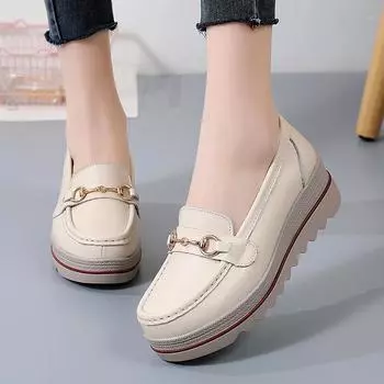 Женская повседневная обувь из спилковой кожи, дизайнерские лоферы на плоской платформе для женщин, кеды на танкетке, женские мокасины без застежек, Zapatos Mujer 35
