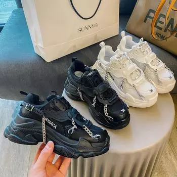 Женская повседневная обувь, классические кроссовки, женские туфли на платформе из искусственной кожи, низкие туфли на плоской подошве, женские вулканизированные туфли на шнуровке 34 чёрный