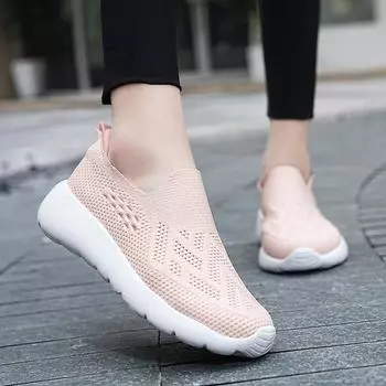 Женская повседневная обувь Кроссовки Slip On Flats Женские мокасины Модные сетчатые дышащие кроссовки на платформе Женские прогулочные кроссовки Tenis Feminino 36