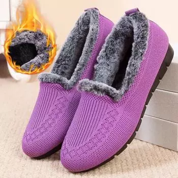 Женская повседневная обувь, легкие кроссовки, дышащая сетка, зимние вязаные вулканизированные уличные туфли-носки, теннисные ботинки больших размеров78 35 красный