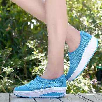 Женская повседневная обувь, модная обувь для фитнеса, удобные дышащие легкие кроссовки 35 синий