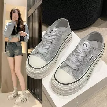 Женская повседневная обувь, модные дышащие прогулочные туфли на плоской подошве с сеткой, женские кроссовки 2024, спортивная вулканизированная обувь, белая женская обувь 35 чёрный