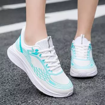 Женская повседневная обувь, модные дышащие прогулочные туфли на плоской подошве с сеткой, женские кроссовки 2024, спортивная вулканизированная обувь, белая женская обувь 35 белый