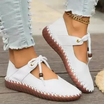 Женская повседневная обувь на плоской подошве. Летние модные кроссовки Femme. Прогулочная обувь на шнуровке. Женская дизайнерская обувь. 36 белый