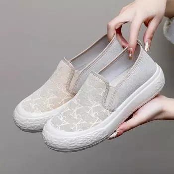 Женская повседневная обувь на плоской подошве. Нескользящая прогулочная обувь. Легкие дышащие кроссовки. Мягкие лоферы с круглым носком. Удобная рабочая обувь на плоской подошве для женщин. 35 чёрный