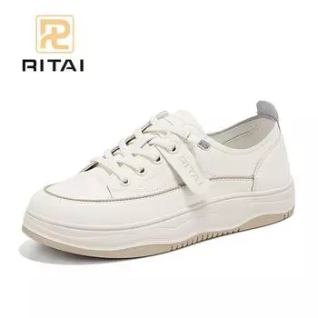 Женская повседневная обувь на шнуровке с круглым носком, кожаные туфли, дышащие, удобные, плоские кроссовки 35 бежевый