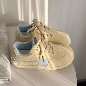 Женская повседневная обувь на шнуровке с плоской подошвой и круглым носком. Женская спортивная обувь для отдыха на открытом воздухе. Удобная спортивная обувь. 35