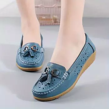 Женская повседневная обувь на танкетке, однотонные дышащие туфли с низким круглым носком, женская обувь без шнуровки 35 белый