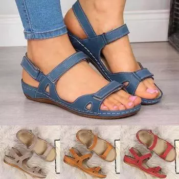 Женская повседневная обувь на танкетке с открытым носком Burger, уличные пляжные сандалии 43