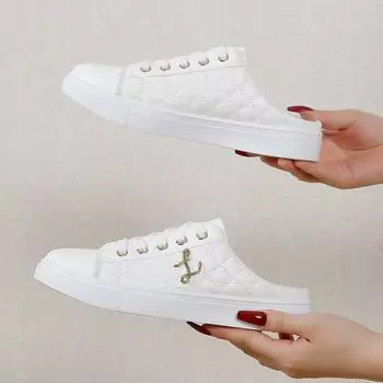 Женская повседневная обувь Новые летние модные вышитые белые дышащие кроссовки на шнуровке 2024 года на плоской подошве дизайнерская обувь zapatos de mujer 35 белый