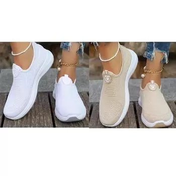 Женская повседневная обувь, новый стиль, летняя сетка, дышащая, большая мягкая подошва, нескользящая, легкая, удобная, женская обувь на каблуке 36