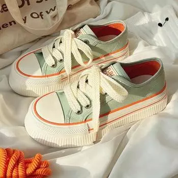 Женская повседневная обувь, роскошные кроссовки на платформе для женщин, тенденции 2024 года, удобная парусиновая обувь для активного отдыха, модная женская обувь 35 бежевый