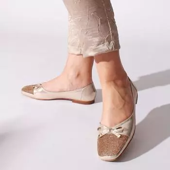 Женская повседневная обувь с золотыми блестками