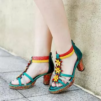 Женская повседневная обувь смешанного цвета в этническом стиле в стиле ретро, мягкая женская лоскутная обувь 36