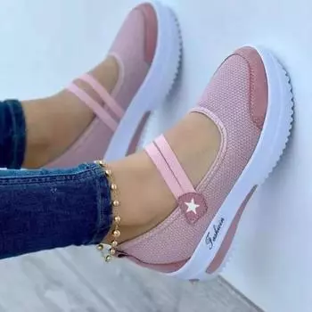 Женская повседневная обувь, весенне-летняя удобная дышащая прогулочная обувь, женские лоферы 35 розовый
