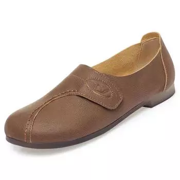 Женская повседневная обувь, весенняя женская обувь для мам, винтажная женская обувь большого размера с круглым носком 35 чёрный